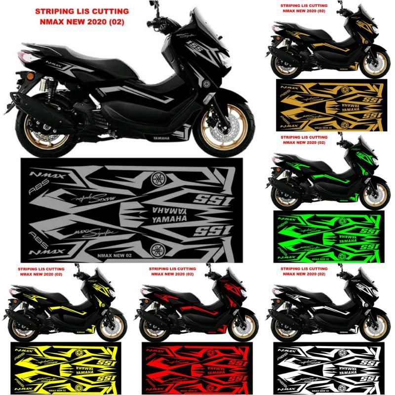 (BISA COD) STRIPING CUTTING YAMAHA NMAX ALL NEW 2020-2021-2022 HITAM GOLD STIKER LIST BODY NMAX STIC