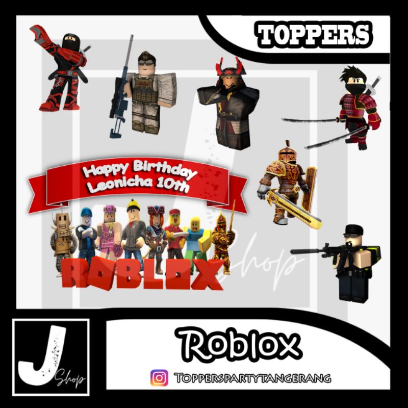 CUSTOM TOPPER CAKE HAPPY BIRTHDAY / ULANG TAHUN ROBLOX