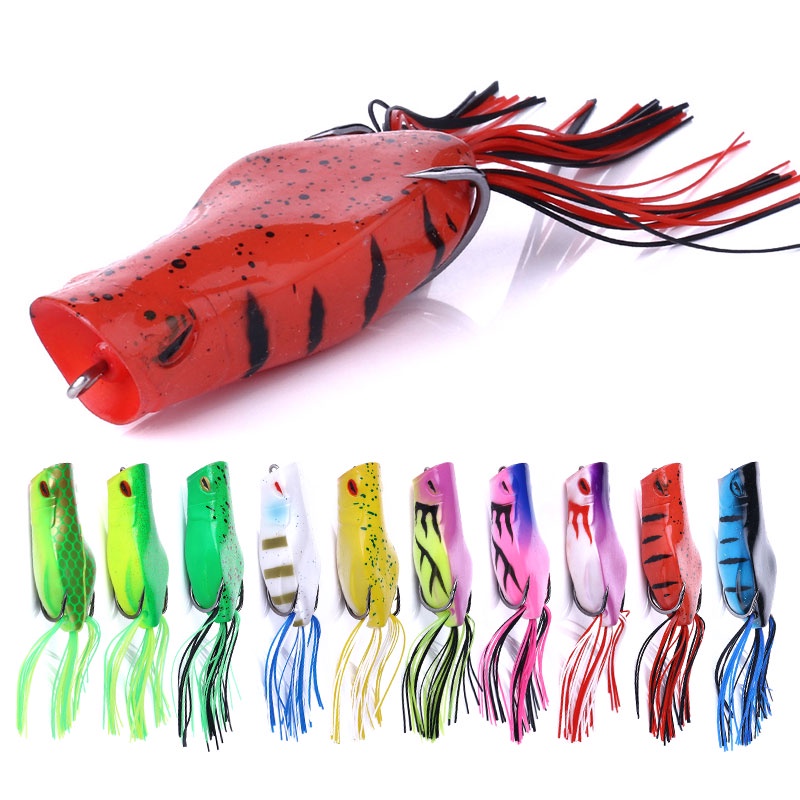 Hengjia 10Pcs Umpan Pancing Soft Bait Bentuk Katak Ukuran 7cm 14g