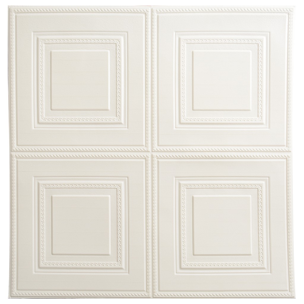 [COD] Wallpaper Dinding Foam 3D Sticker Series  70 x 70 CM Walpaper Stiker Dinding Dekorasi Kamar-PUTIH