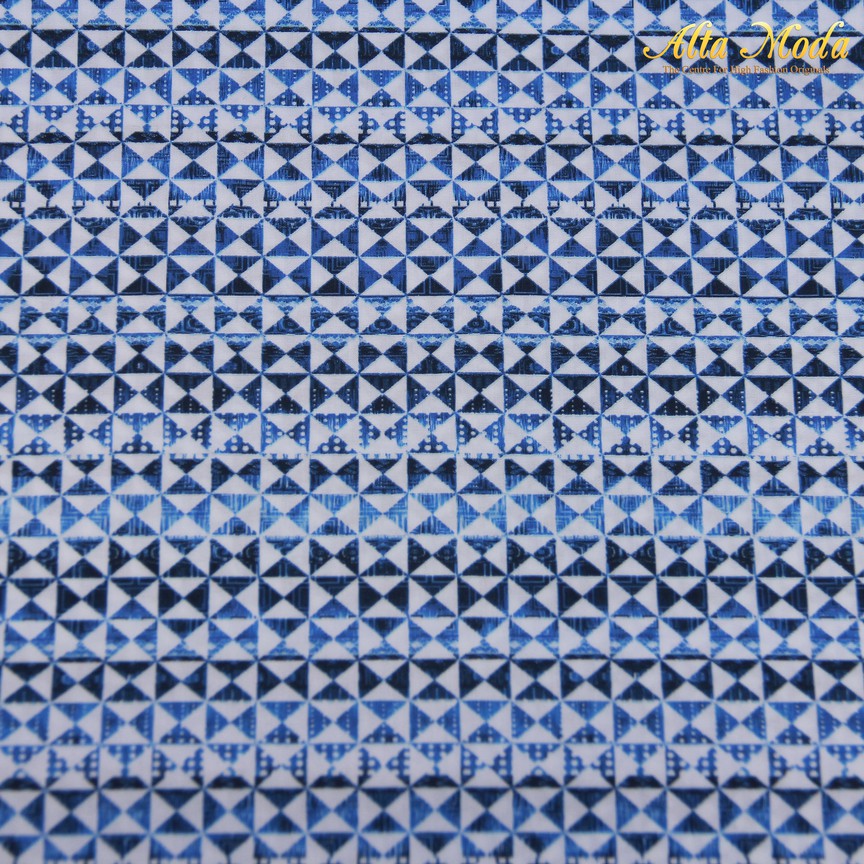 

Alta Moda Cotton Shirting Biru Putih Motif Jam Pasir (1M)