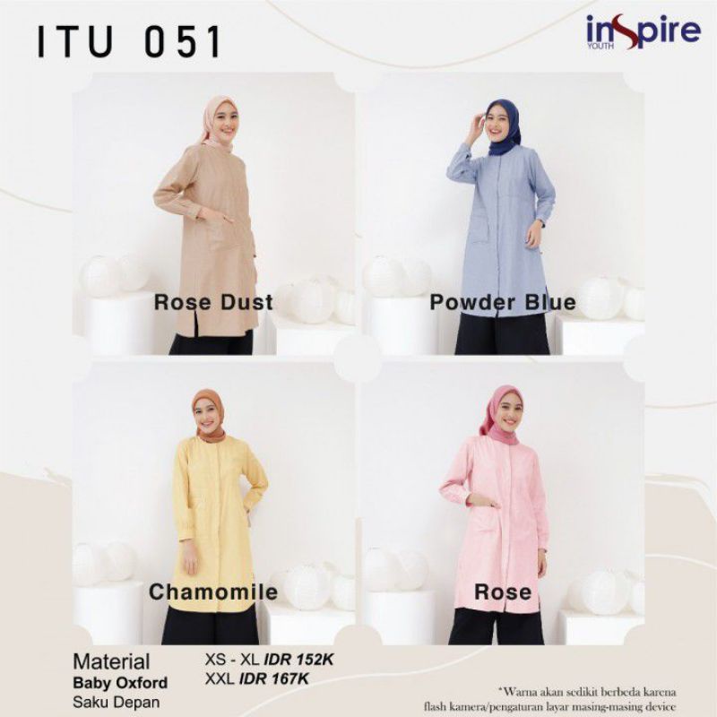 ITU 051 Tunik Simpel Polos Panjang Elegan Inspire