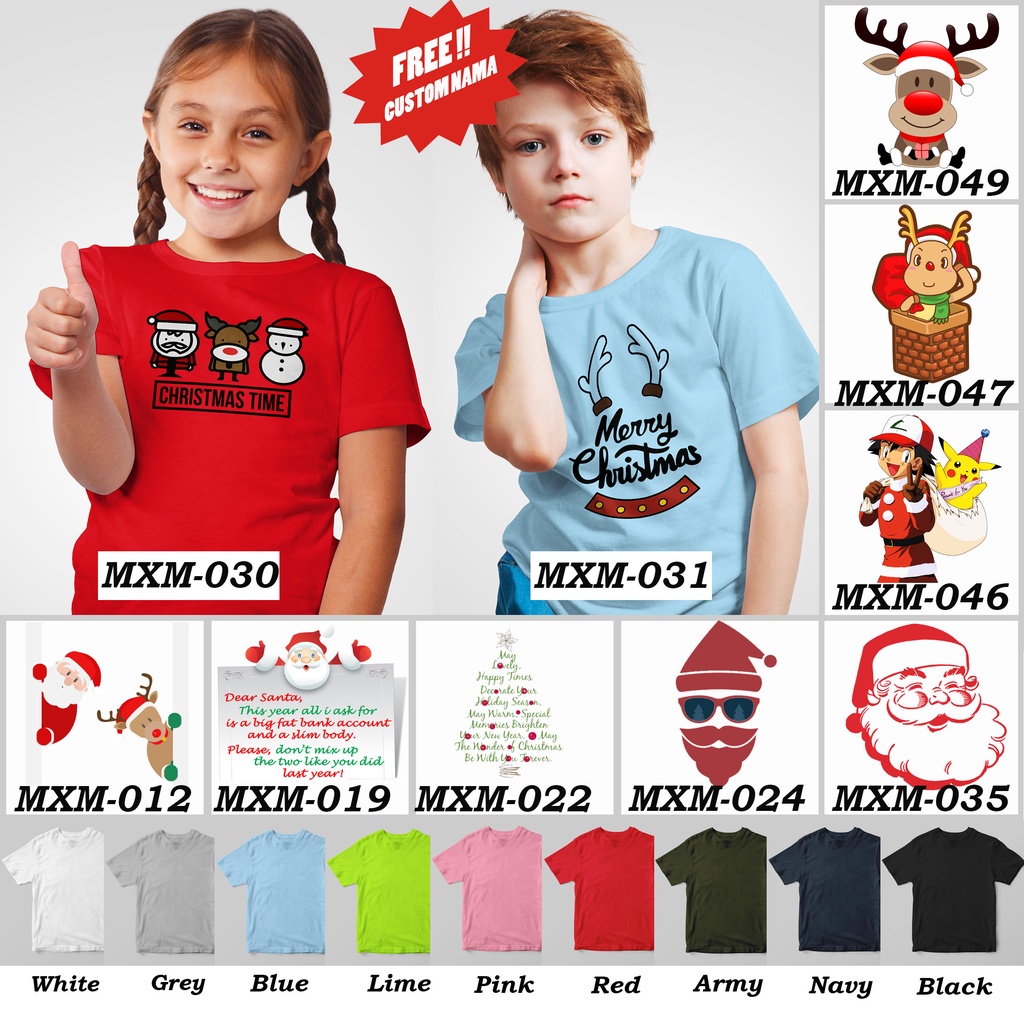 [FREE NAMA !!] Kaos Anak &amp; Family  Natal / Christmas Edition 100% COTTON PREMIUM