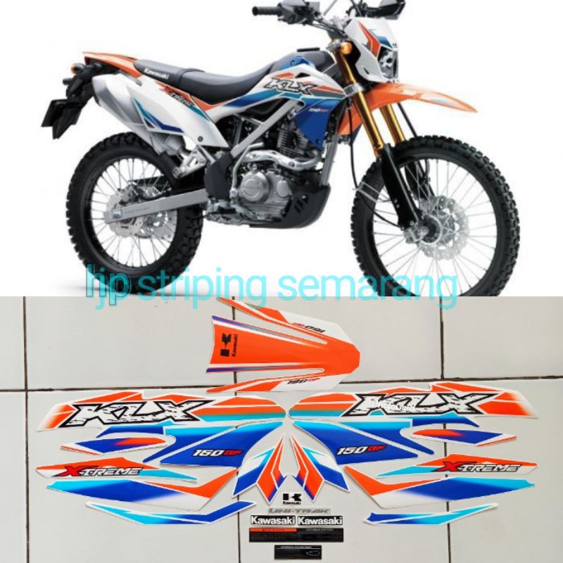 Striping Kawasaki KLX Bf SE Extreme th 2017 Orange biru