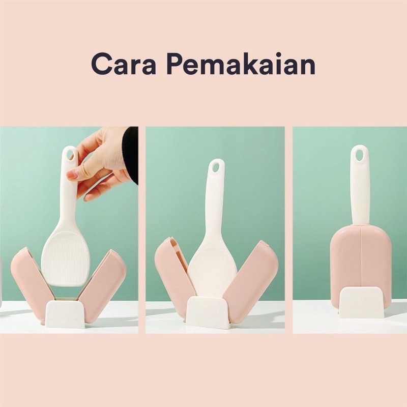 Centong Ajaib - Centong Otomatis - Sendok Nasi Dengan Penutup - Tempat Centong Nasi Otomatis