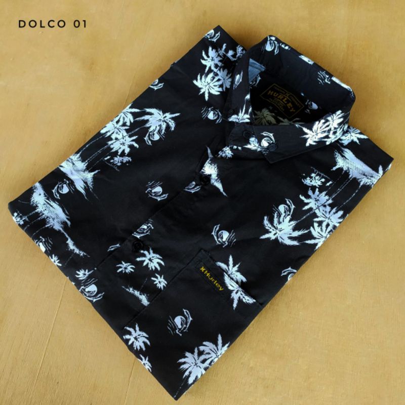 Kemeja motif lengan pendek Hem pendek kemeja pria motif keren M L XL