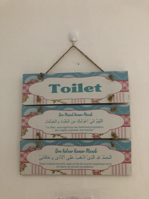 Hiasan Dinding - Papan Mdf 3 Susun Toilet/doa Masuk Km/doa Keluar Km