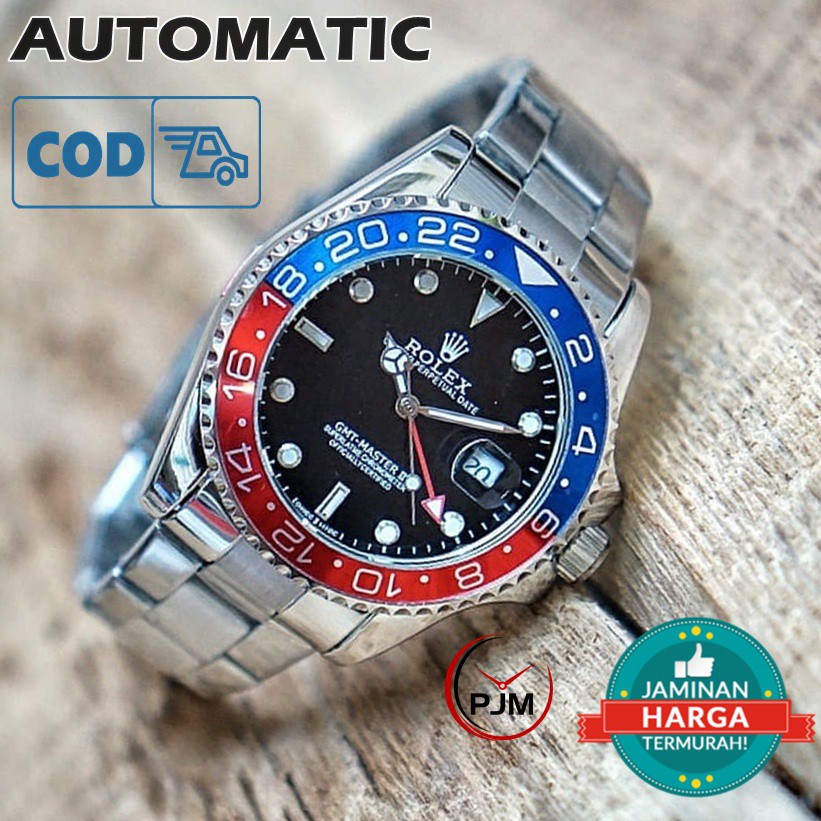 ROLEX AUTOMATIC | GMT MASTER II | COD Otomatis Submariner Hulk Biru Hijau Silver 2 Rantai