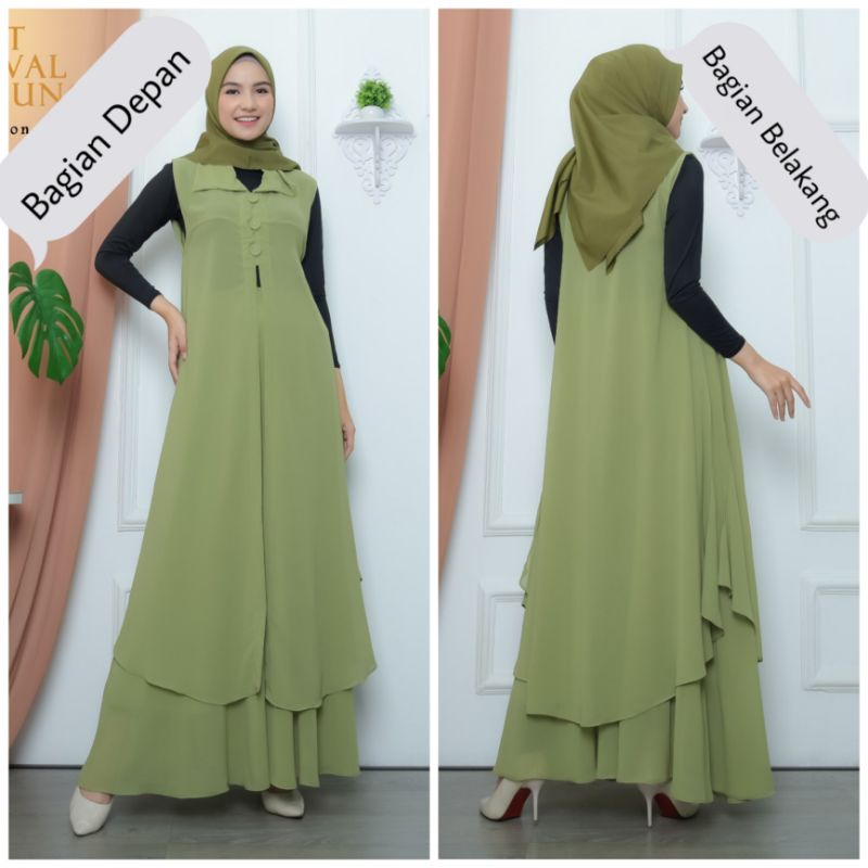 SETELAN OUTER + KULOT PAYUNG✨CELANA KULOT PAYUNG✨ FASHION MUSLIMAH✨ SETELAN BAJU WANITA BARU SETELAN