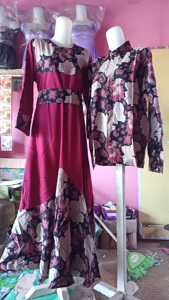 Couple Cakay M L Xl Xxl Gamis Klok Toyobo Mix Batik Exlusive Epic Gamis Pesta Kondangan Viral