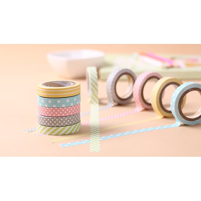 Candy Color Washi Tape (5pcs)