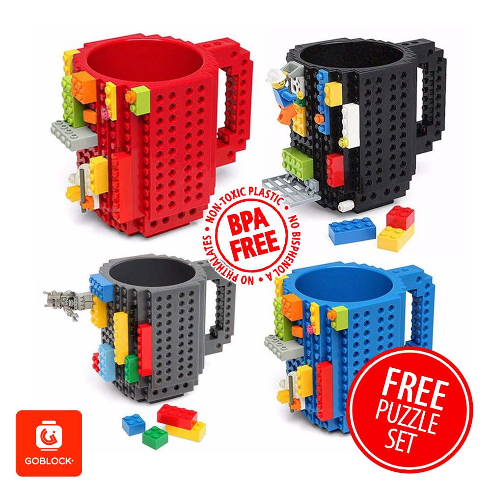 Build-On Brick Mug Lego  Lego Mug Brick Mug Cangkir Unik