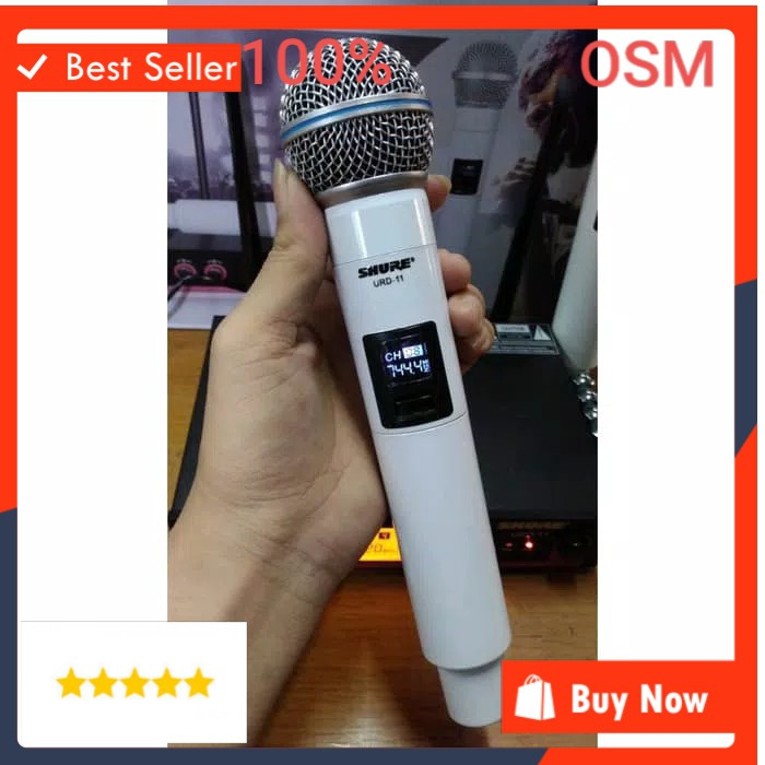 shure pro mic karaoke sepasang UHF mikrophone Wireless microphone wireles suara audio sound sistem vokal vocal mik professional panggung dj studio Sepasang 1bh reciever digital  2bh mic pegang digital  SHURE jarak mic bisa pakai sampe 30-40 meter. suara b