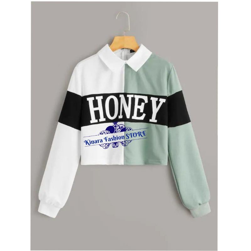 Sweater wanita HONEY COLLAR CROOPE Sweater crop