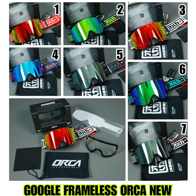 KACAMATA GOOGLE ORCA NEW 2021 FRAME GLASS MOTOR CROSS TRAIL GRASTRACK TRABAS ENDURO ADVENTURE