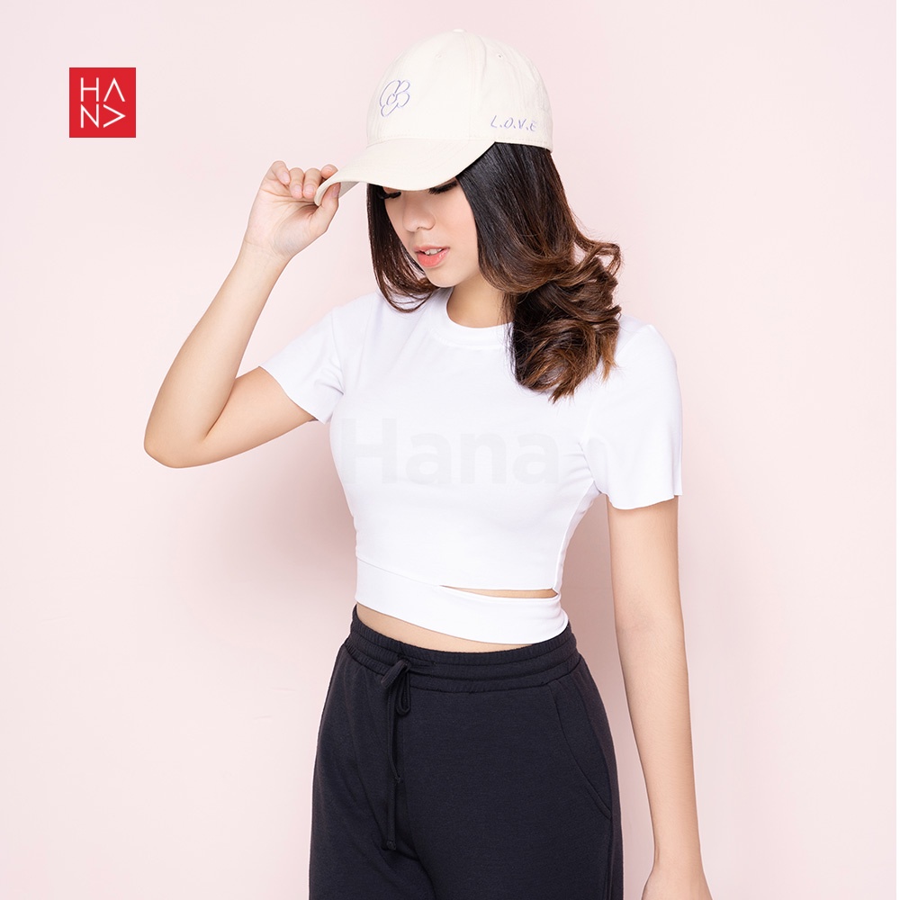 HanaFashion JKT - Yuna Crop Top Korean Style / Kaos Crop Wanita - TS343