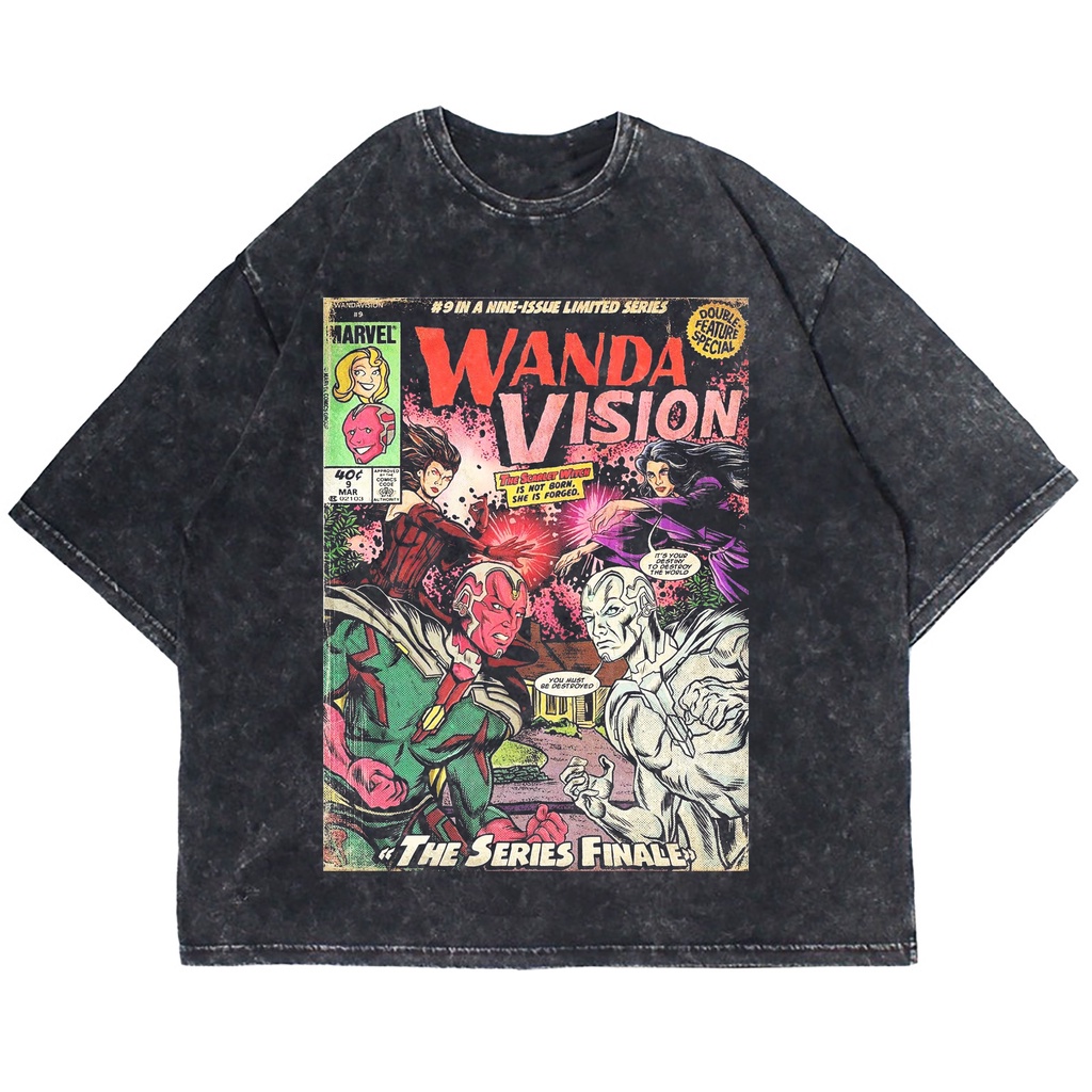 KAOS OVERSIZE WANDA VISION THE SERIES FINALE WASHING VINTAGE TEE ( WASHING T-SHIRT )
