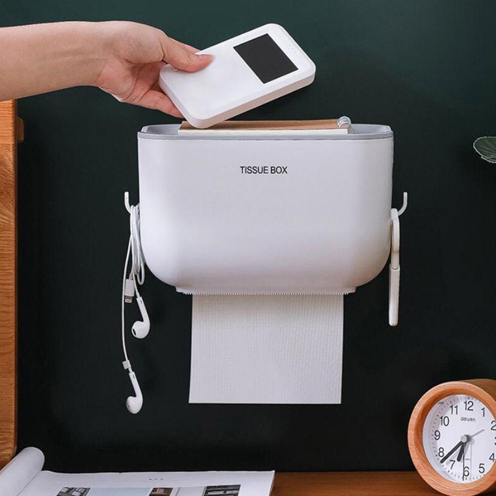 Populer Tempat Kertas Toilet Aksesori Kamar Mandi Anti Air Tidak Meninju Penyimpanan Kertas Dapur Roll/Draw Paper Dispenser