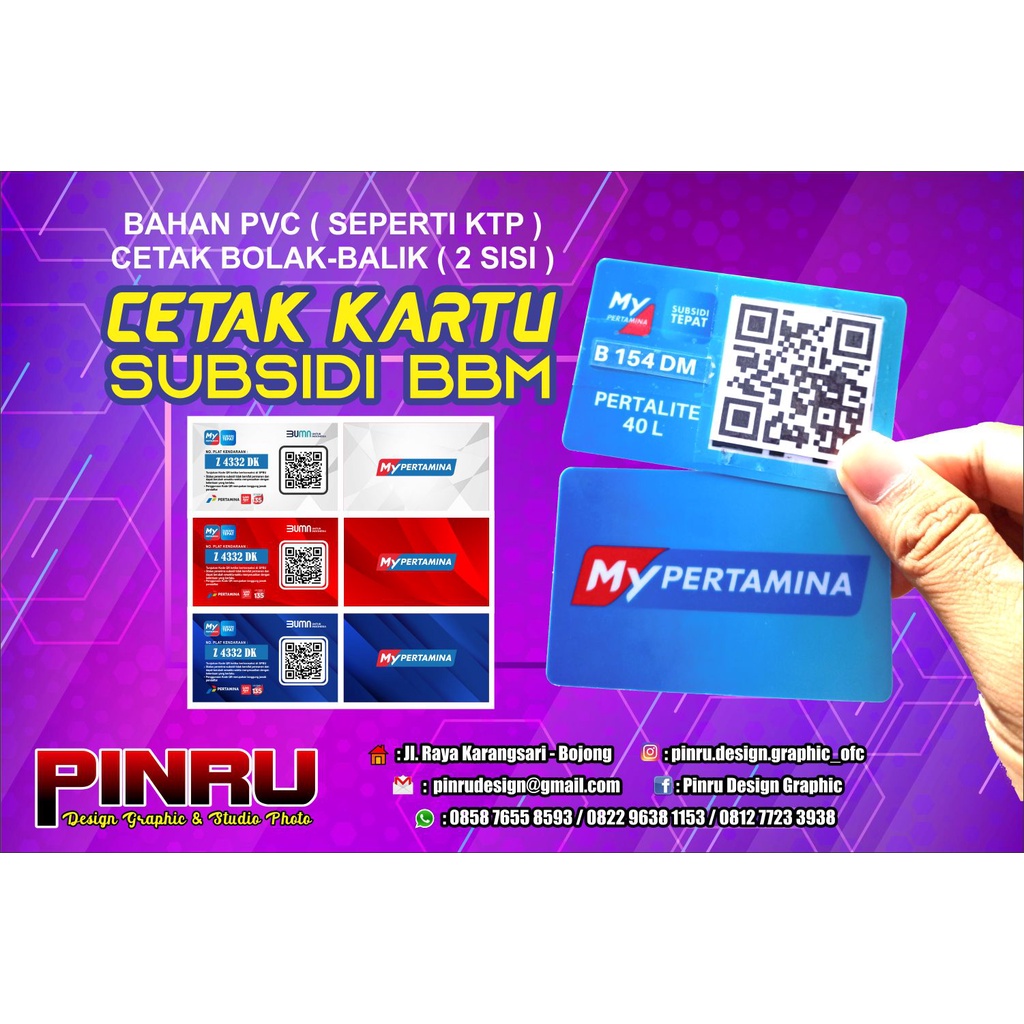 CETAK KARTU MY PERTAMINA BAHAN PVC SEPERTI KTP