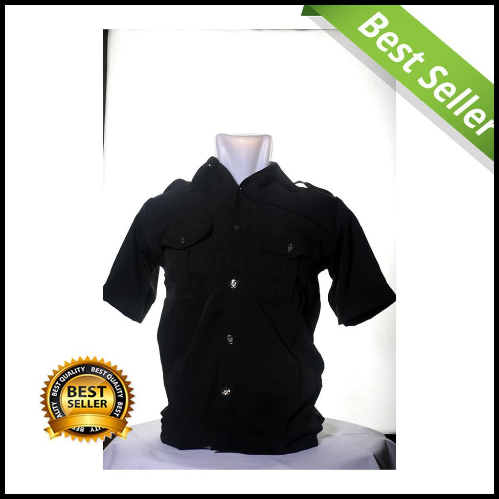 BAHAN TEBAL SERAGAM PDL SAFARI LENGAN PENDEK HITAM |SERAGAM SAFARI SATPAM SECURITY