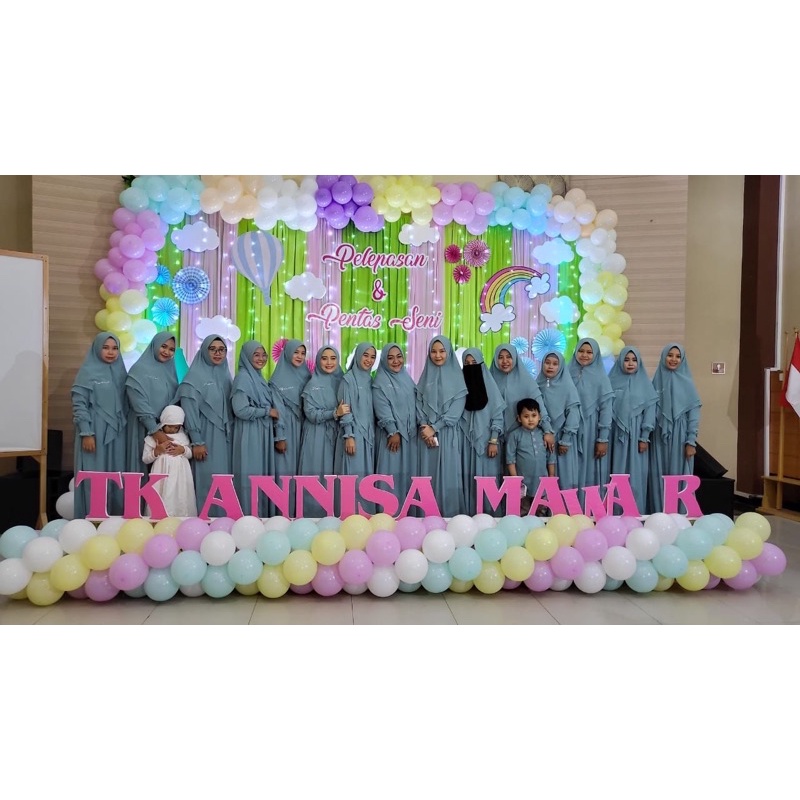 Gamis syari hasanah bahan ceruty baby doll premium full furing / busui / resleting-1
