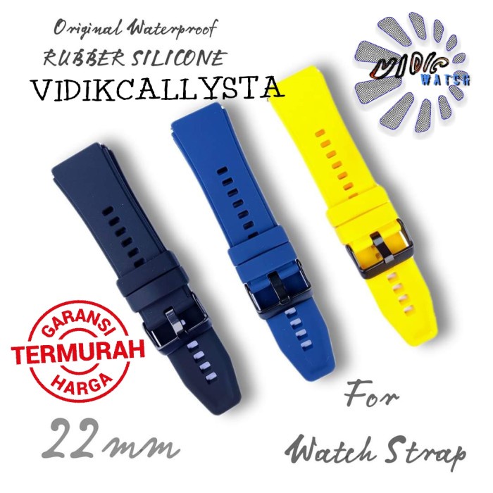 Tali Karet jam tangan 22mm22 MM Rubber Strap Import Original Tipis PREMIUM