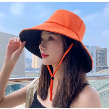 COD Topi Bucket WIDE Bolak Balik /topi pantai outdoor / Bucket Dua Warna Tali Panjang / Topi Wanita Trend 2022 Unisex