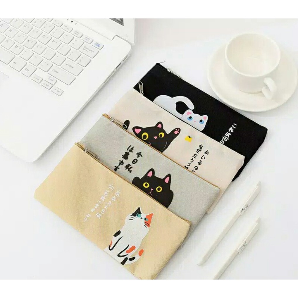 

Tempat Pencil Case Japan Cat Organizer Kotak Pensil Kucing Jepang Lucu ATK Stationery