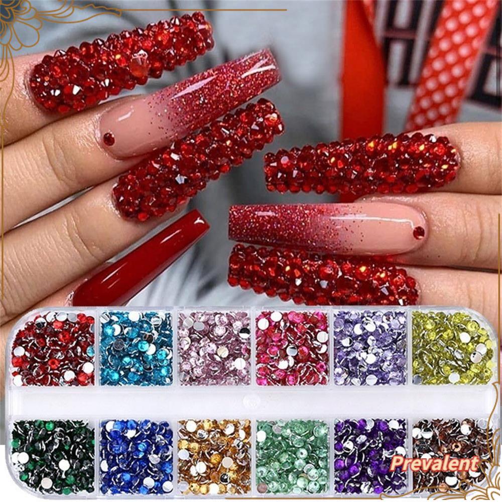 Berlian Imitasi Akrilik 12 Sekat Untuk Dekorasi Nail Art