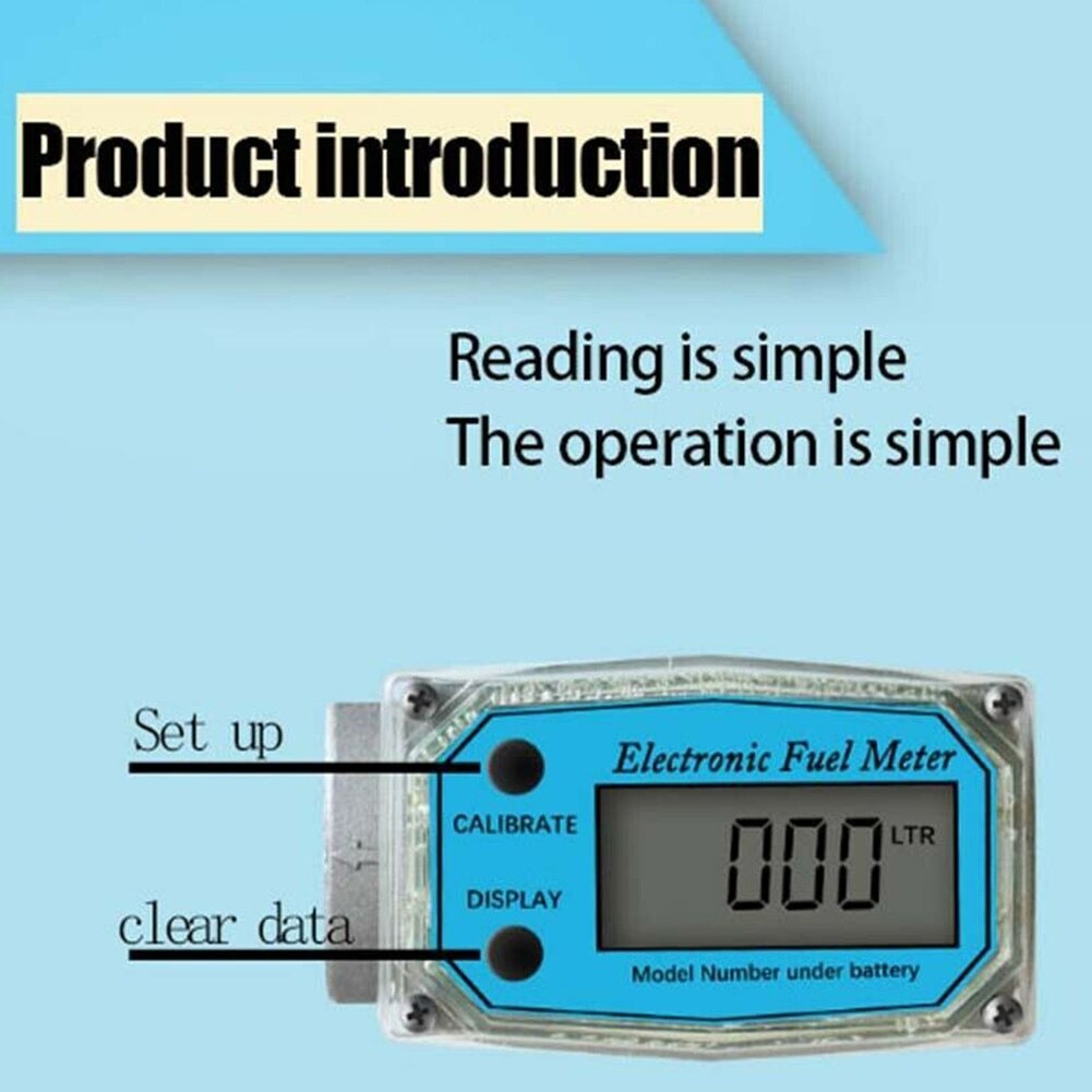 Digital LCD Display Electronic Fuel Flow Meter 1inch for Chemical