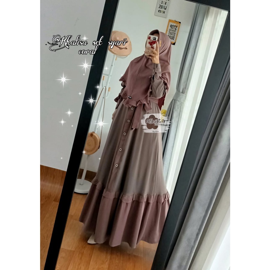 KHALISA GAMIS SET SYAR'I BY ATHATA ORI 100%