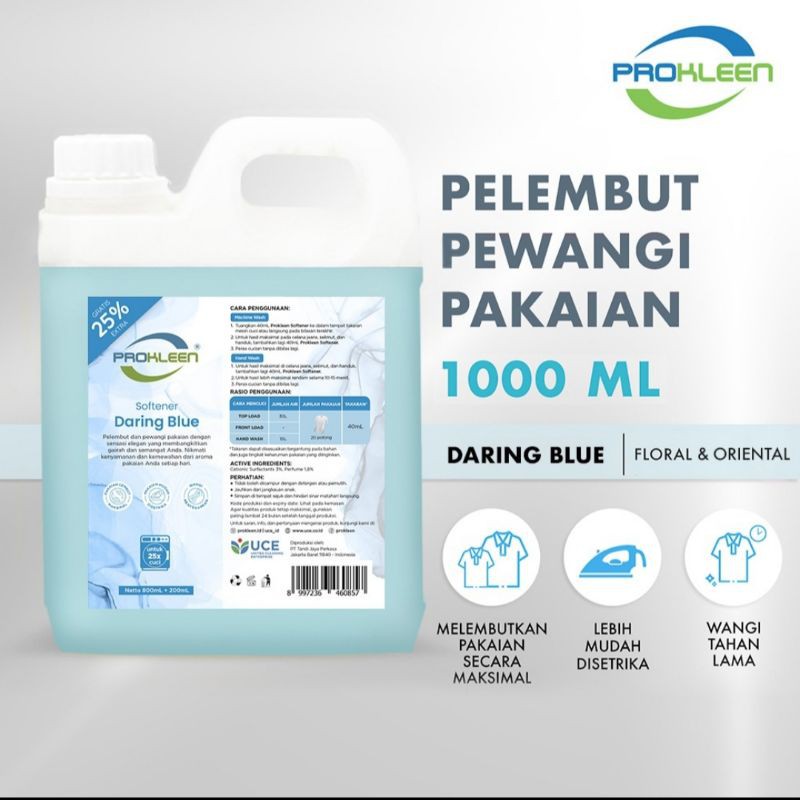 SOFTENER Pelembut dan Pewangi Pakaian Premium  PROKLEEN 1 Liter