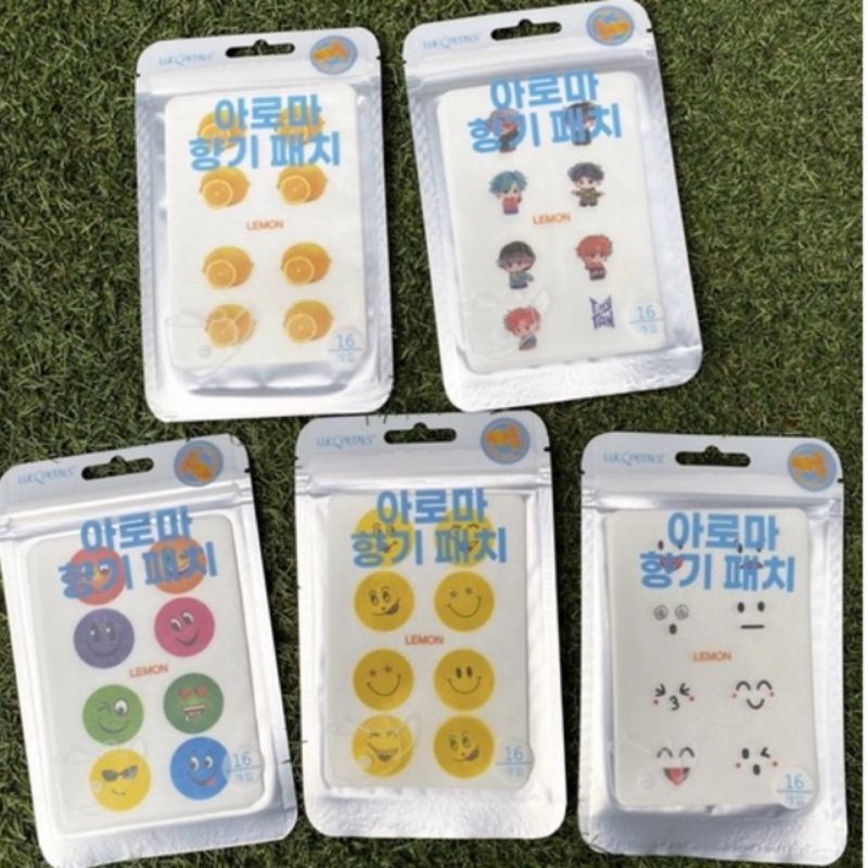 Stiker Pewangi Tempelan Masker Aroma Lemon Isi 16pcs / Pengharum Masker Stiker