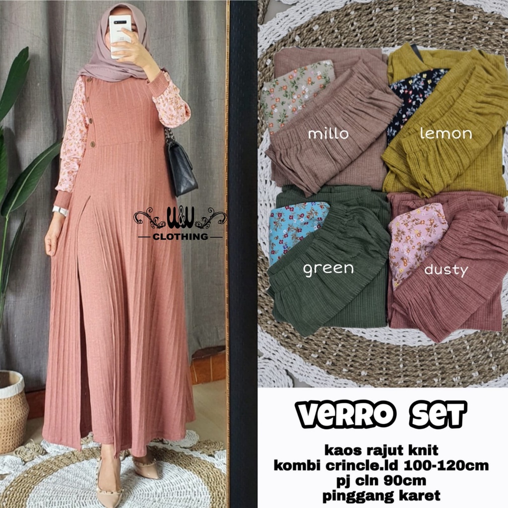 Setelan Baju Gamis Pesta Big Size Muslim Wanita Harian Kekinian Terbaru 2022 Lengan Balon Kaos Rajut