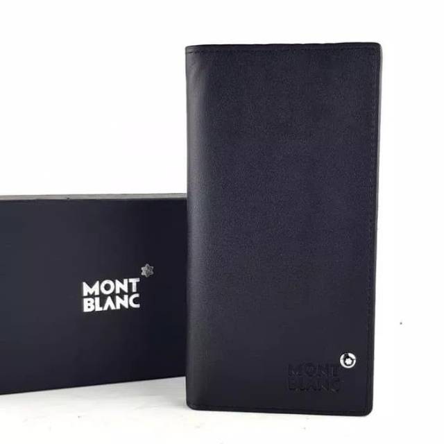 Dompet Panjang Kulit Asli Pria Wanita Murah MONT BLANC ROJ-3 Black Impor