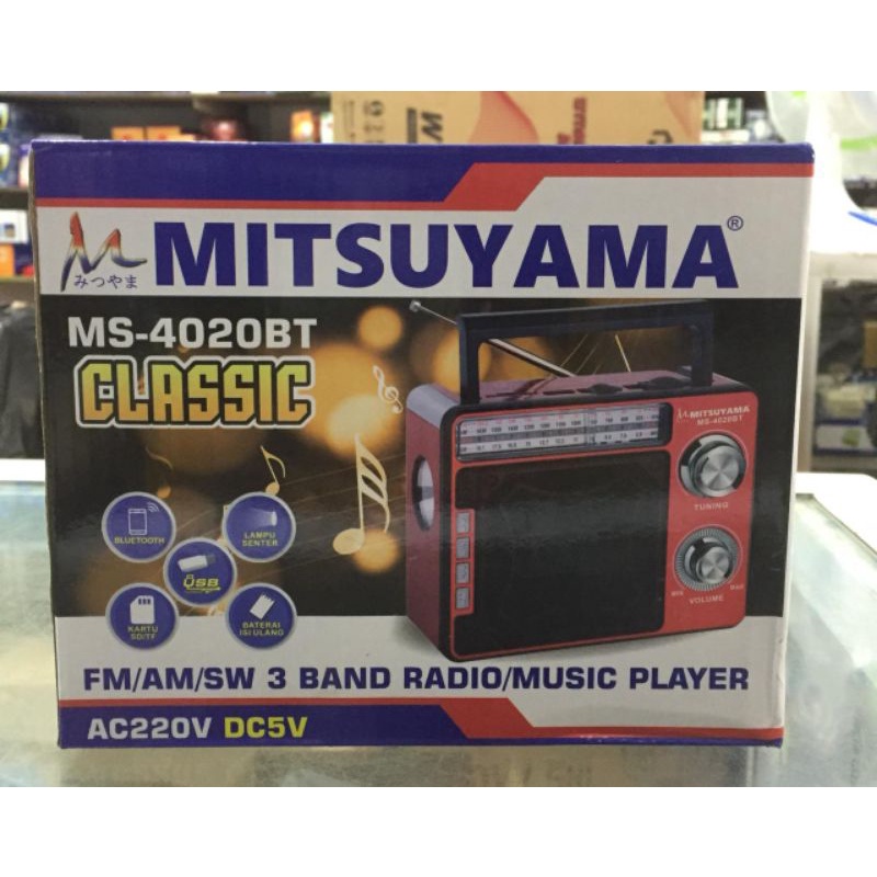 RADIO MITSUYAMA MS - 4020BT CLASSIC 3BAND RADIO/MUSIC PLAYER 4020