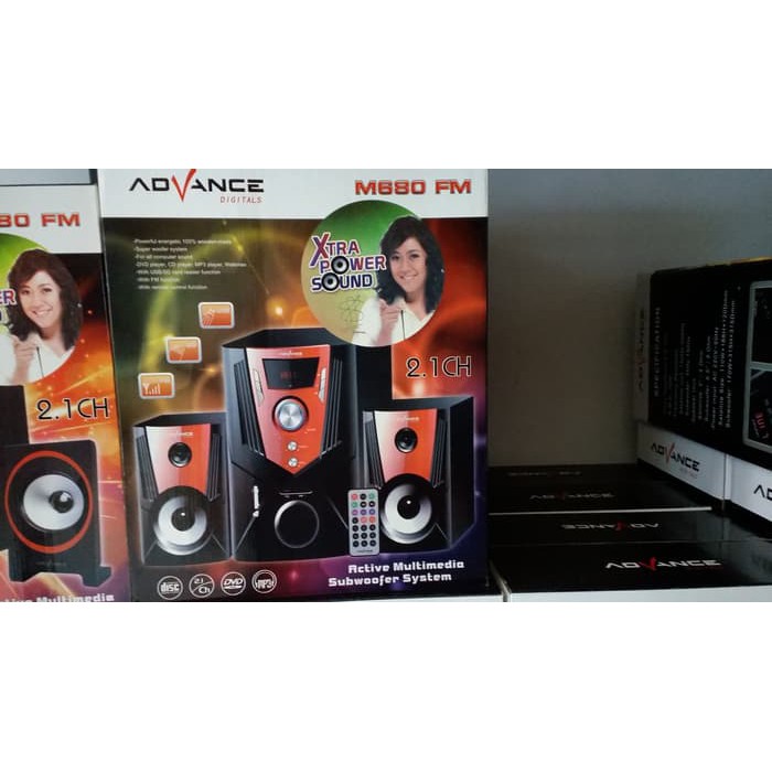 Speaker Multimedia 2.1 Advance M680FM RMS 50W Subwoofer System