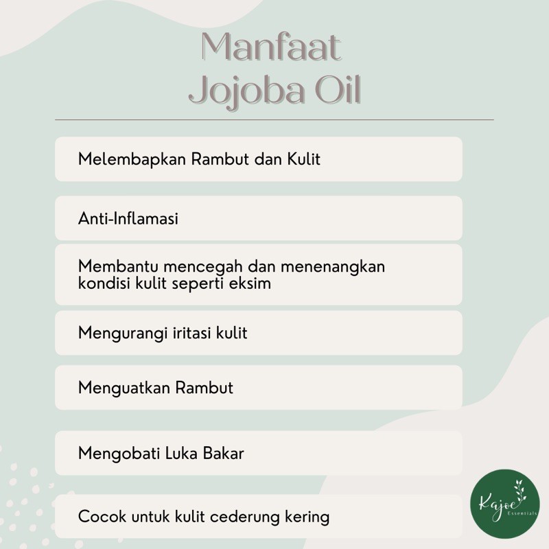 KAJOE Jojoba Oil Pure Carrier Oil Asli Serum Rambut Perawatan Kulit