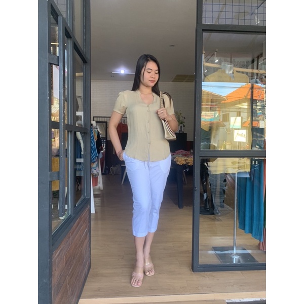 Caremuz Cr 011 Baju Top Blouse Baju  Kerja Baju wanita baju kekinian baju trend2021-1