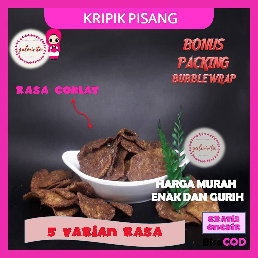 

Keripik Pisang Gurih Renyah Aneka Rasa Cokelat Manis Pedas Original 10 Gram Free Bubble Wrap