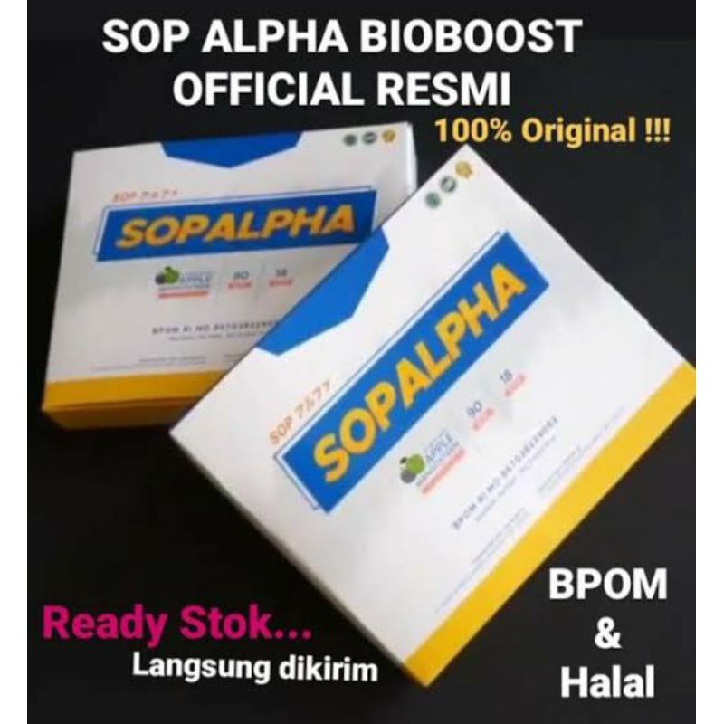 SOPALPHA BIOBOOST SOP ALPHA 1 BOX ISI 18 SACHET ORIGINAL MINUMAN KESEHATAN