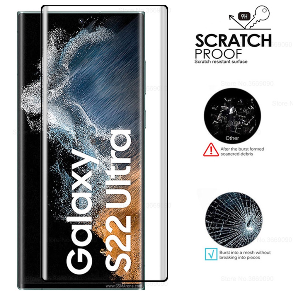 Pelindung Layar Tempered Glass 9d Lengkung Untuk Samsung Galaxy S22 / S22