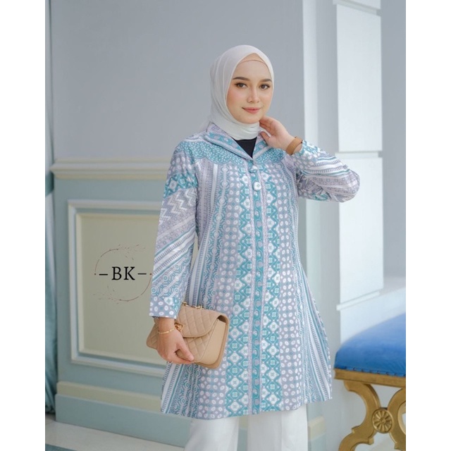 Tunik Batik Soft - Atasan Batik Wanita Lengan Panjang Baju Kantor