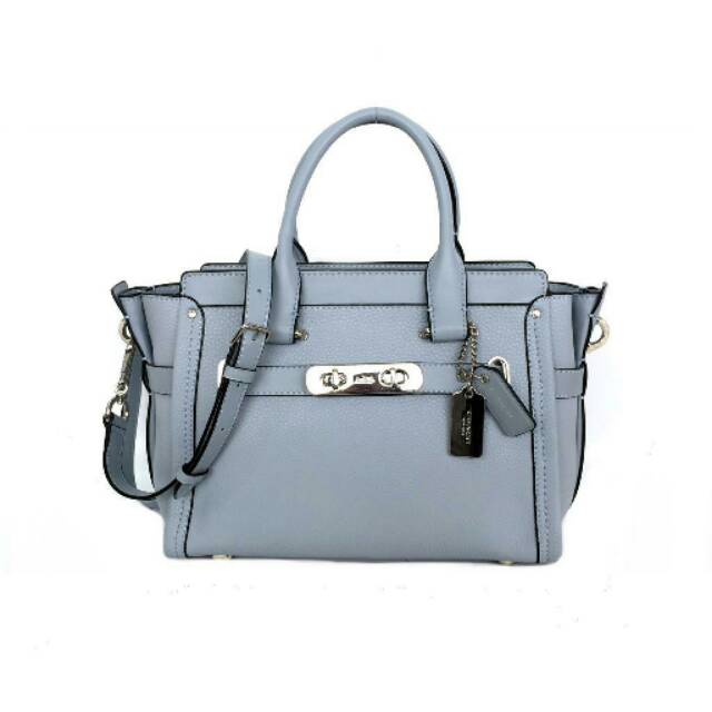 COACH Swagger 27 in Pebble Leather red abu blue ori original authentic bag tas