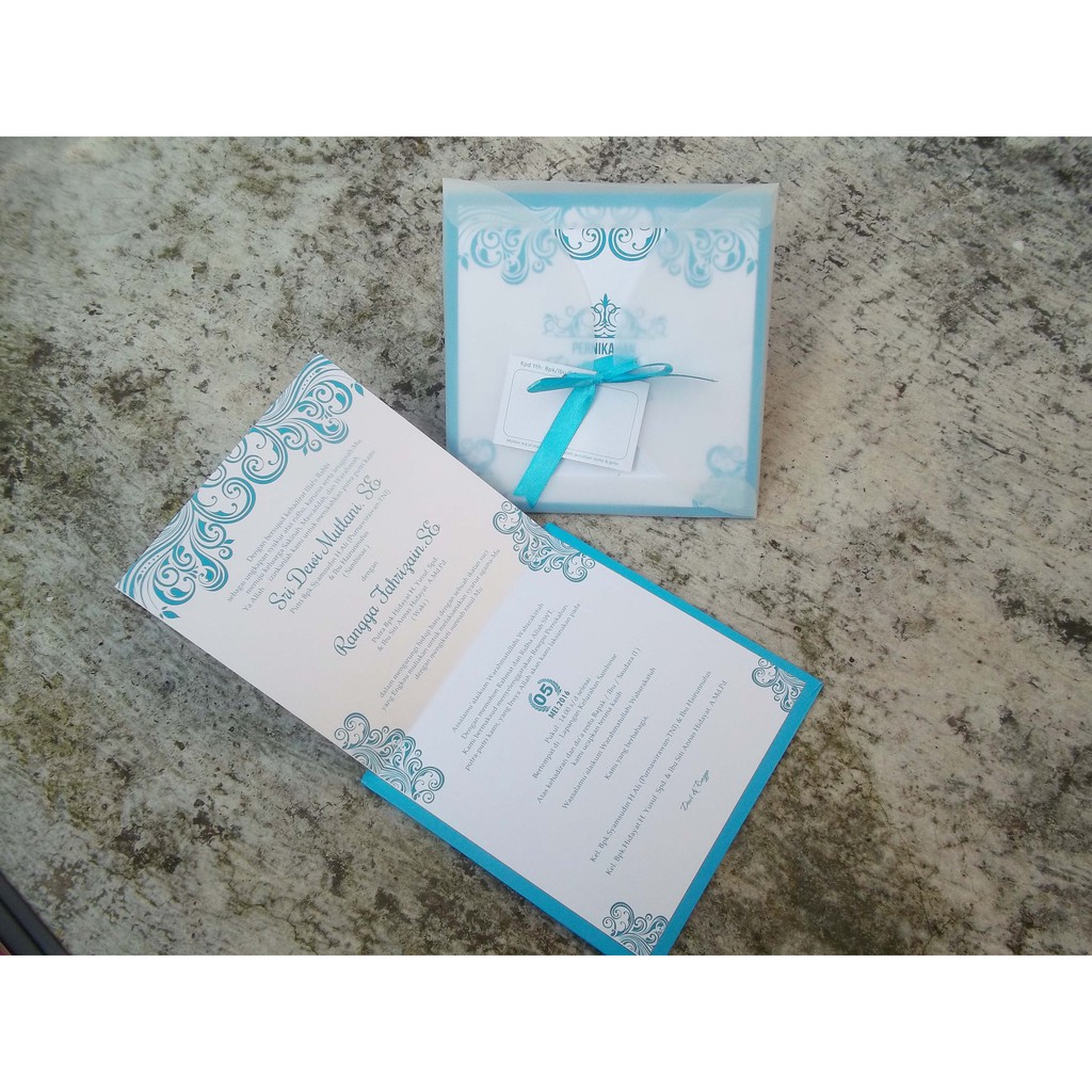 UNDANGAN  Semi Hard Cover Amplop Kalkir Pita