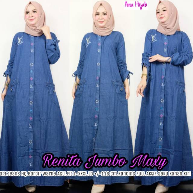 Gamis renita jumbo denim