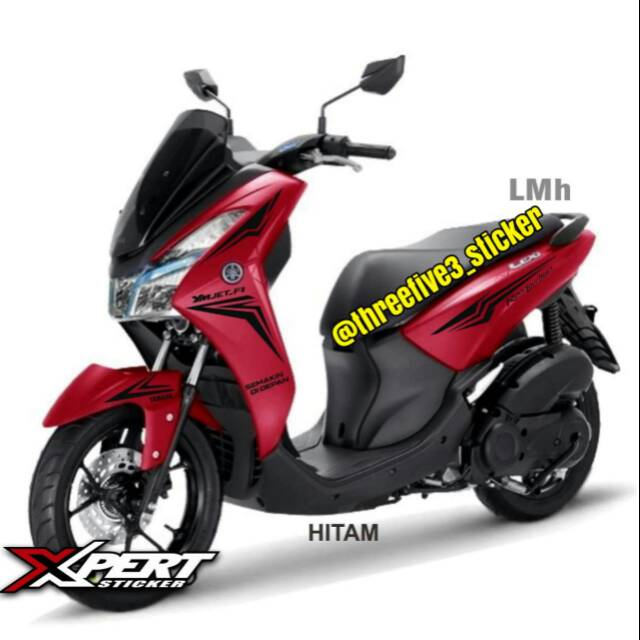 Sticker Cutting Yamaha LEXI Hitam Motor Merah