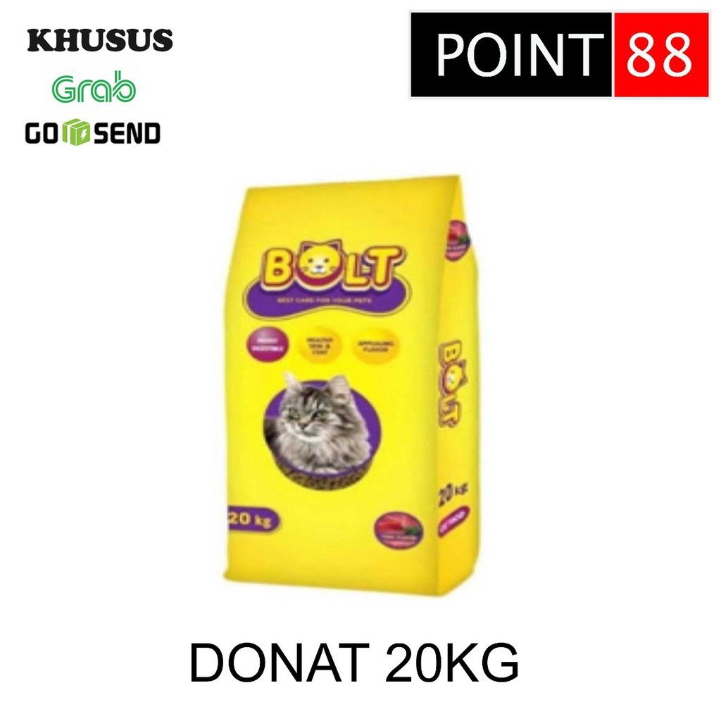 BOLT Ikan/Donut/Salmon/Kitten Salmon 20kg (Grab/Gosend)