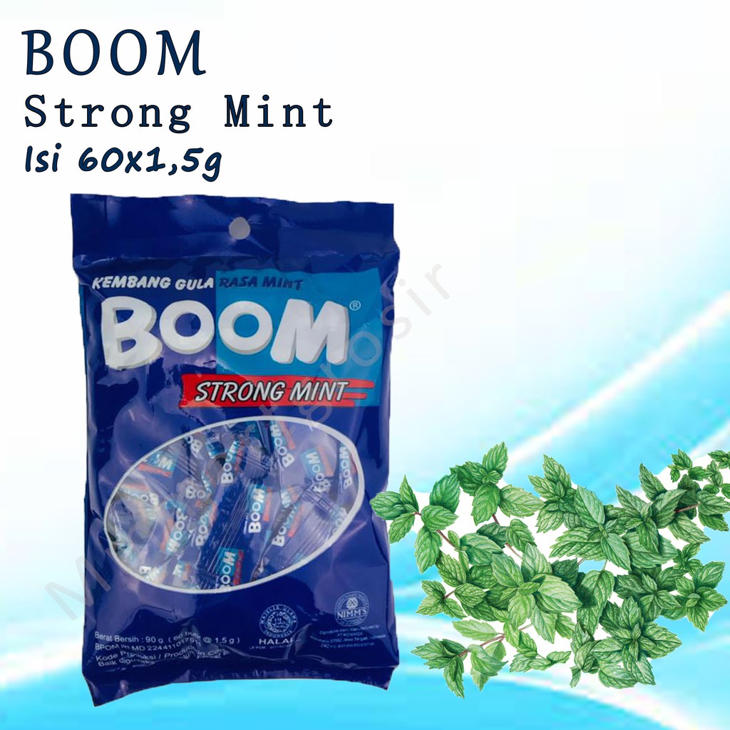 PERMEN BOOM RASA STRONG MINT 60BUTIR 90g