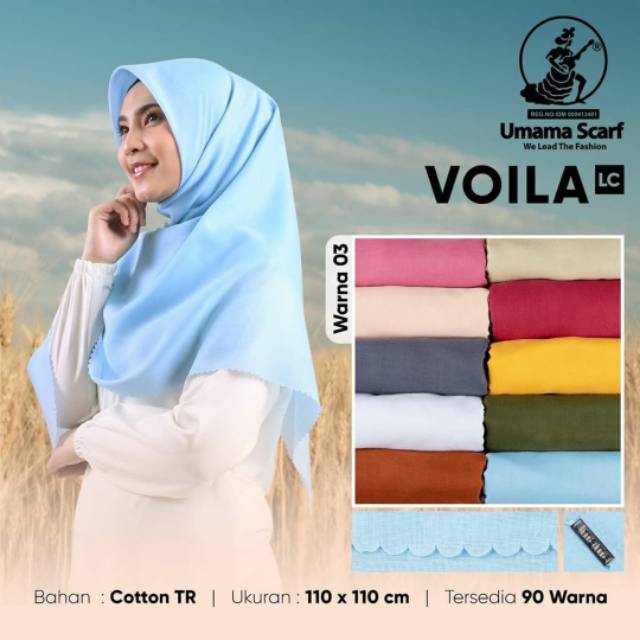 [GROSIR 10PCS] SQUARE VOILA LC UMAMA SCARF/HIJAB JILBAB SEGIEMPAT BASIC VOAL LASER CUT